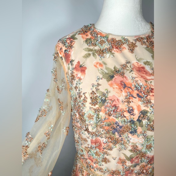 MAC DUGGAL floral beaded dress gown - Picture 6 of 13